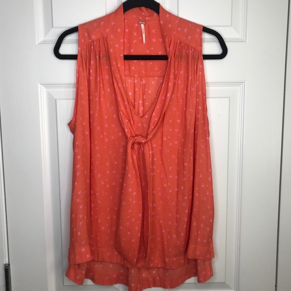 Free People Tops - Free People coral sleeveless blouse Free People Tops - Free People coral sleeveless blouse